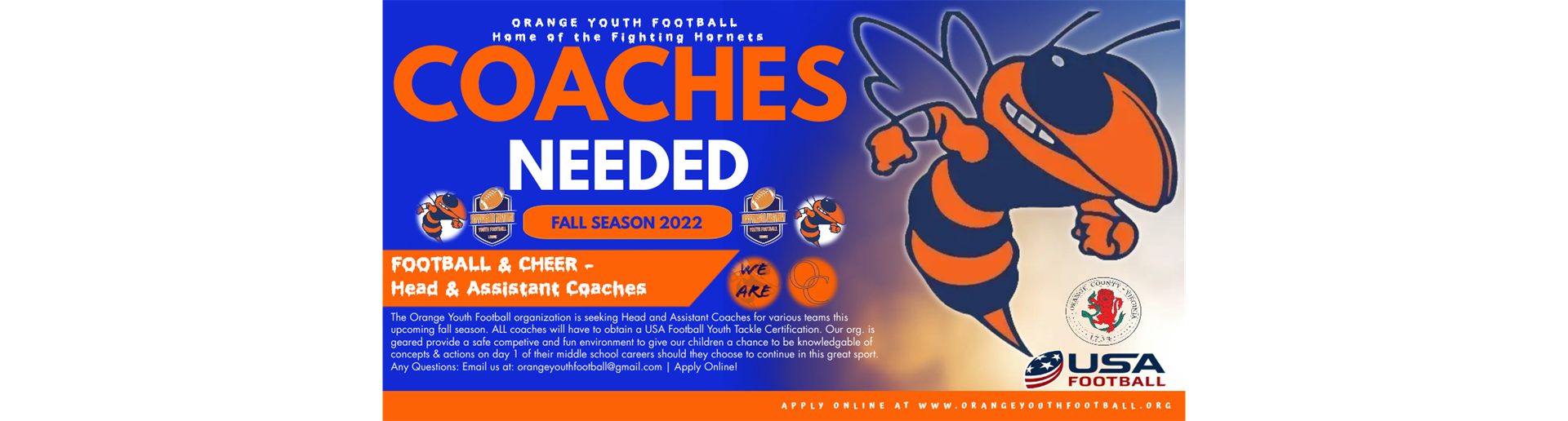 COACHES WANTED!