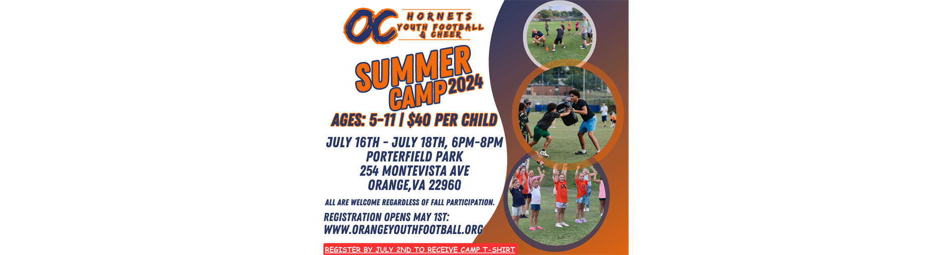 '24 Summer Football & Cheer Camp Registration opens May 1st